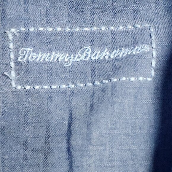 Tommy Bahama "One Minute Workout" Mens Blue Silk Shirt Medium - Picture 5 of 10